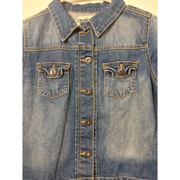 OshKosh Bgosh Kids Denim Jacket With‎ Buttons,  Pockets Girls Size 12 - Picture 3 of 9